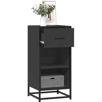 vidaXL vidaXL Credenza Rovere Nera 35,5x35x76 cm in Truciolato e Metallo