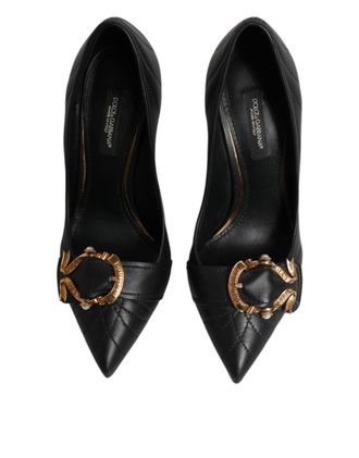 Dolce & Gabbana Womens Heel Black Leather