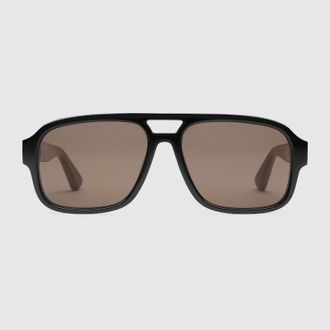 Gucci Navigator Frame Sunglasses, Black