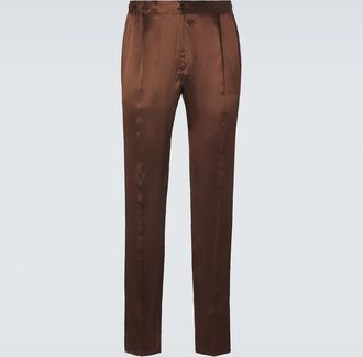 Rubinacci Reversible silk straight pants