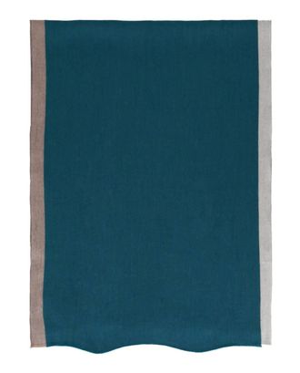 D'Estr&euml;e Paris Pierre Wool Scarf In Turquoise/taupe/ecru