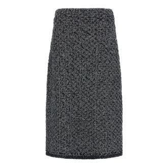 Fabiana Filippi Sequin Denim-Effect Tweed Midi Skirt