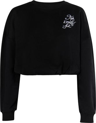 Mymo Cropped sweatshirt Dames zwart