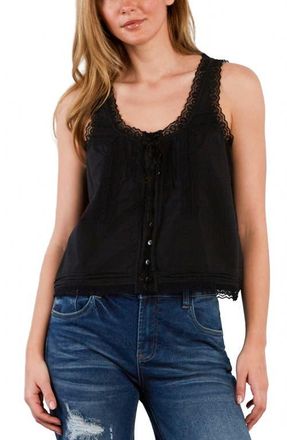 BILLY T Lace Cotton Blend Tank Top in Black Beauty at Nordstrom, Size X-Small