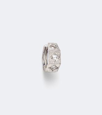 Marie Lichtenberg Ecrou 18kt white gold single hoop earring with diamonds