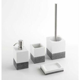 TFT Home Furniture Tft Home Furniture - Set 4 Accessori da Bagno in Resina tft Saada Bianco e Grigio