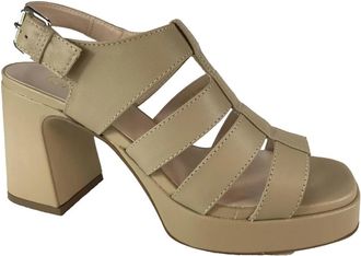 CKS Sophie 3 Hoge Hak Sandalen - Dames - Sandalen met hakken - Beige - 37 EU - Leer - Schoenen
