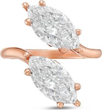 Diana M. Jewels 18kt Rose Gold 5.00 Cts 2 Stone Marquise Lab Grown Diamond Ring