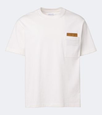 Bottega Veneta Suede-trimmed cotton jersey T-shirt
