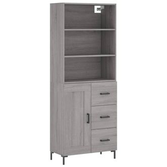 Berkfield Home Highboard Grey Sonoma 69.5x34x180 cm Engineered Wood