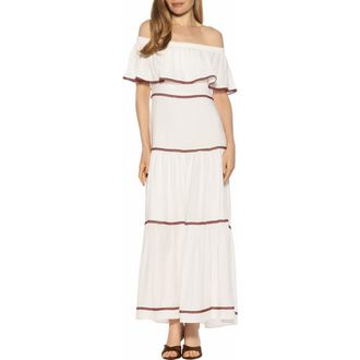 Alexia Admor Esme Off the Shoulder Maxi Dress in Ivory at Nordstrom Rack, Size 12