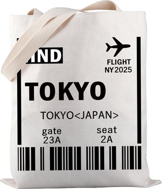 Generic Tokyo Travel Tote Bag Japan Boarding Card Travel Tote Bag Japan Airport Tote Bag Japanese Gift (TOKYO-tb)