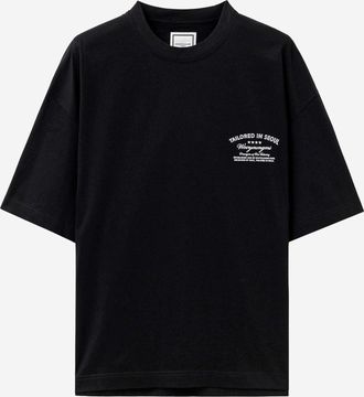 Wooyoungmi schwarzes Baumwoll-T-Shirt