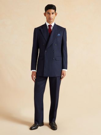 Oliver Brown Double Breasted Clarence Suit - Navy Check