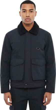 Woolrich Blue Solid Shirt Collar Jacket