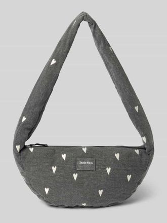 Studio Noos Shoulder Bag aus reiner Baumwolle in Denim-Optik in Mittelgrau, Gr&ouml;&szlig;e 1