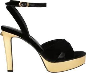 Kurt Geiger Sherbert Cross Heel - Dames - Sandalen met hakken - Zwart - 36 EU - Schoenen