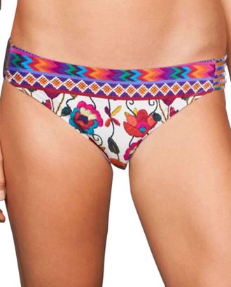 Nanette Lepore Strappy Moderate Bikini Bottom In Antigua