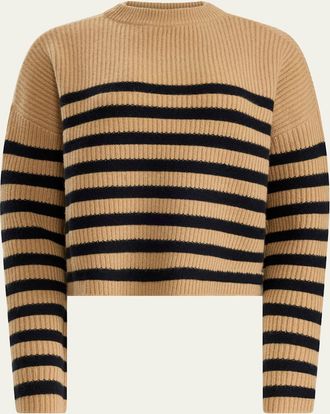 Altuzarra Tate Striped Wool-Cashmere Crewneck Sweater