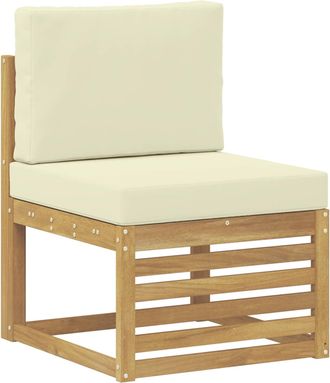 vidaXL Sof&aacute; Intermedio De Exterior Madera De Acacia S&oacute;lida Blanco Vidaxl
