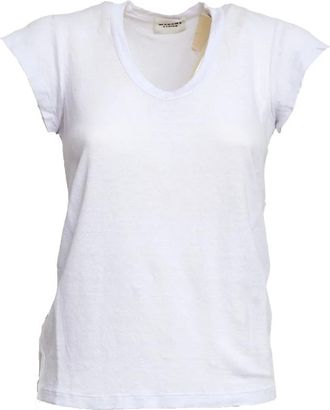 Isabel Marant Isabel Marant, T-Shirts, female, White, Size: L T-shirt in lino leggero a tinta unita