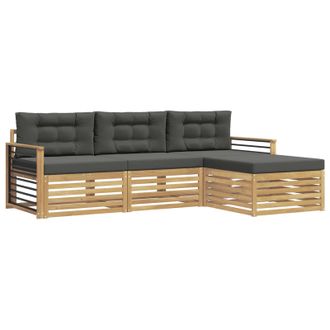 vidaXL Conjunto De Sof&aacute;s De Exterior 4 Pcs Blanco Y Antracita Vidaxl