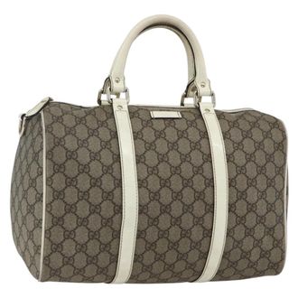 Gucci Joy Boston Bag Gg Canvas Beige Pvc Handbag (Pre-Owned)