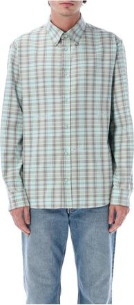 Off-white Geruit Flanellen Overhemd - Heren - Casual Overhemden - Groen - M - Katoen - Overhemden