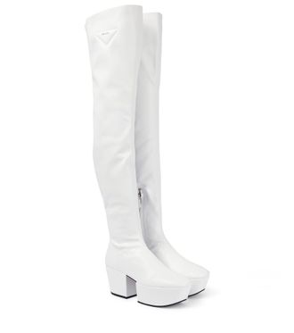 Prada Faux leather over-the-knee boots