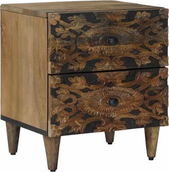 vidaXL Armario De Noche Marr&oacute;n 40 X 33 X 46 Cm Madera De Mango Maciza Vidaxl