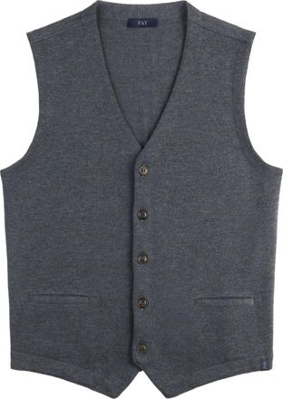 Fay Gilet con scollo a V e bottoni - Grigio
