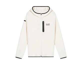 Emporio Armani Dynamic Athlete Hooded Sweatshirt - male - Emporio Armani EA7 - Zip-throughs - White - XL - Sweatshirts & Hoodies