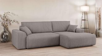 HOME AFFAIRE Ecksofa »Santenay mit Bettfunktion und Bettkasten, Masse: B/T/H 266/164/90 cm« L-Form mit Wellenfederung, Schlaffläche: 140x213 cm, auch in Cord