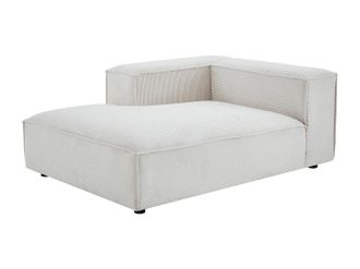 Vente-Unique Chaise Longue Sinistra In Velluto A Coste Beige - Ruzolo