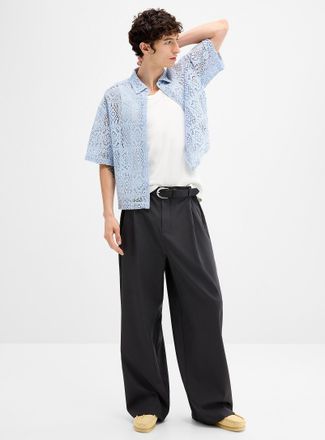 Djab Mens Soft twill wide pant Dalston fit - Wide pleated