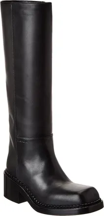 Prada Peggy Leather Knee-High Boot