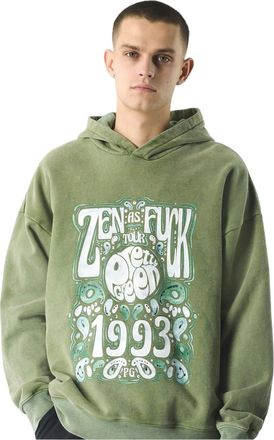 Pretty Green Heren Zen-hoodie met relaxte pasvorm (Groen)