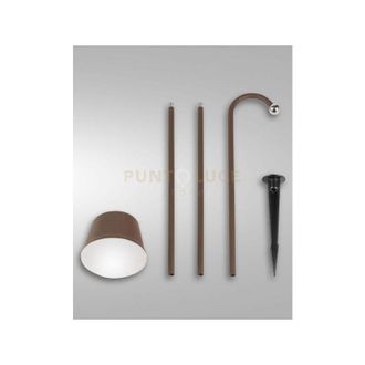 Fabas Luce Armanda kit garden corten a led 3W 3000K 320LM dimmerabile e orientabile ricaricabile IP54