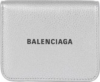 Balenciaga Silver Leather Logo Cash Wallet (Authentic Pre-Loved)