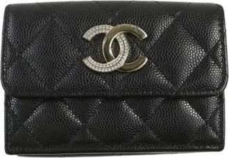 Chanel Pre-owned Wallets, female, Black, Size: ONE SIZE Pre-owned Matelasse Wallet (tri-fold)