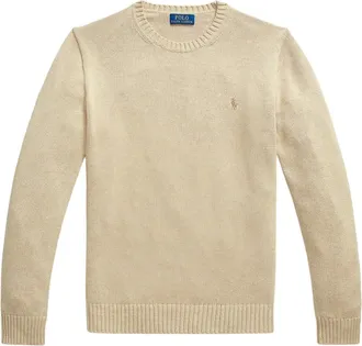 Ralph Lauren Truien & Vesten, Heren, Bruin, M, Katoen, Katoenen Trui met Ronde Hals