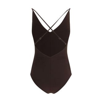 Brunello Cucinelli Womens Brown Nylon One-Piece Swimsuit Clothing