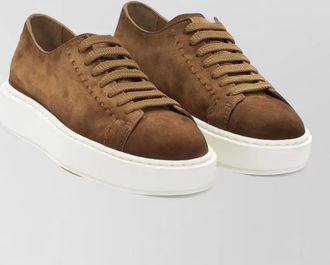 Santoni leather low-top sneakers