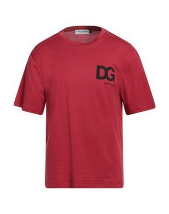 Dolce & Gabbana DG クラウン 半袖Tシャツ レッド DOLCE & GABBANA T-shirt Red Cotton DG Logo Print Crew Neck