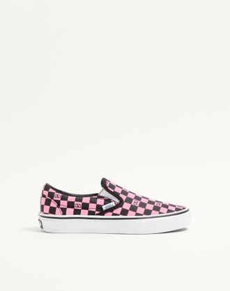 Valentino Garavani Sneaker Slip-On Valentino Garavani And Vans In Tessuto Con Stampa VLogo Checkerboard Donna PINK ORCHID/NERO 34.5