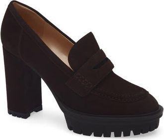 Gianvito Rossi Platform Loafer Pump in Moka at Nordstrom, Size 39