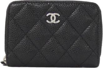 Chanel Black Grained Calfskin Coin Purse/Coin Case (Pre-Owned)