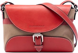 Burberry Pre-owned Burberry Leather and House Check Canvas Henham Crossbody Ladies 81LZV07DG56SLE1U