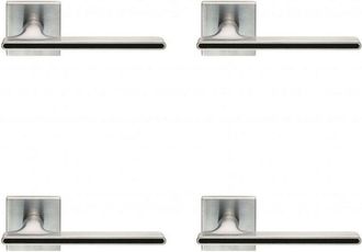 Loops 4x PAIR Slim T Bar Style Lever on Square Rose Concealed Fix Satin Chrome & Black