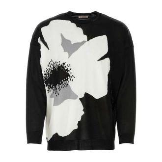 Valentino Garavani Round-neck Knitwear, male, Black, Size: M Maglia